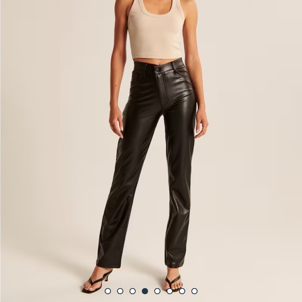 NWT criss-cross waistband vegan leather 90s straight pant